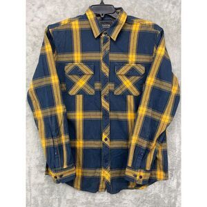 Tavik New Wave Aesthetic Men's Flannel Shirt Black Plaid M Long Sleeve Button Up